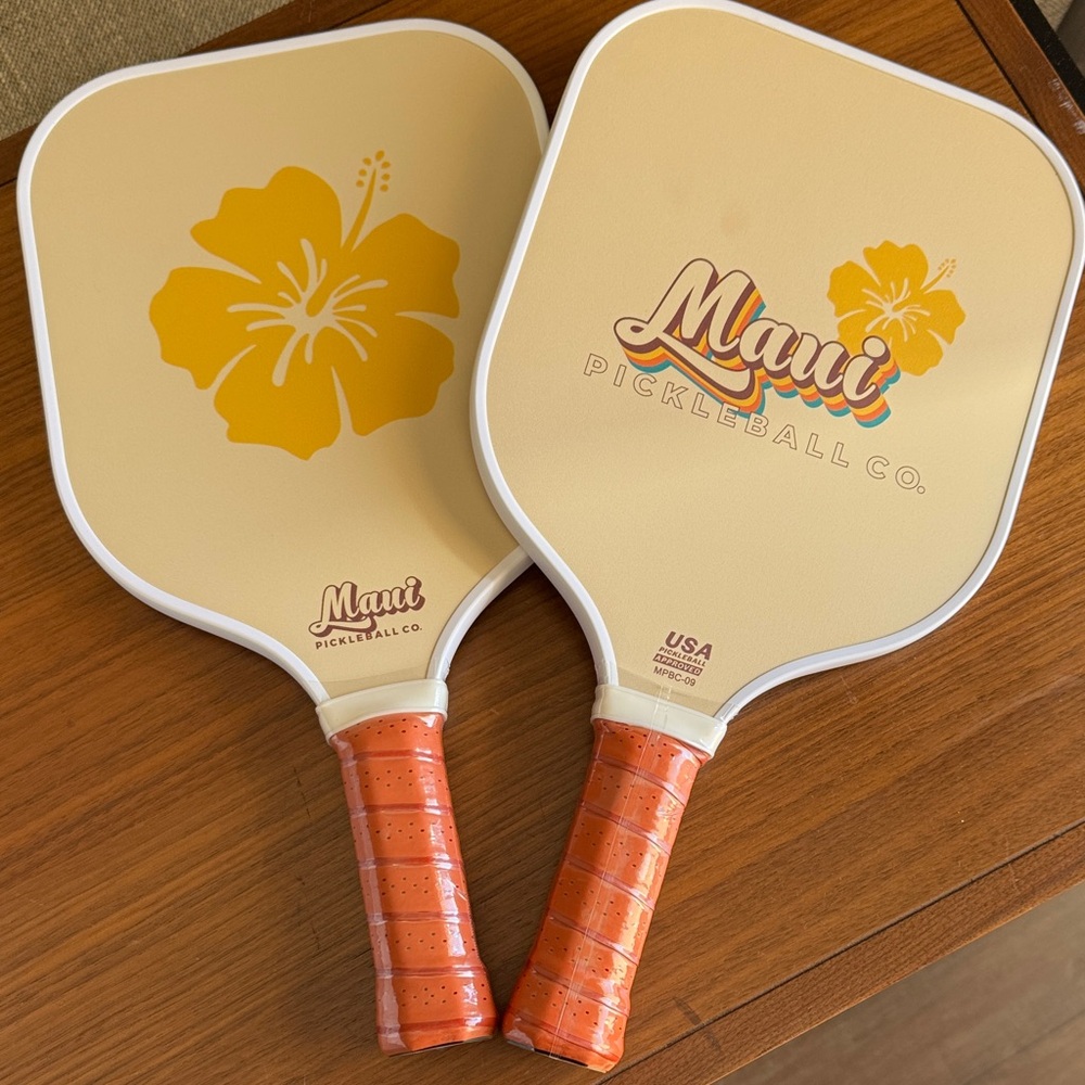 MAUI PICKLEBALL CO NWT NEW SET OF (2) PADDLES Pickleball Paddles RETRO